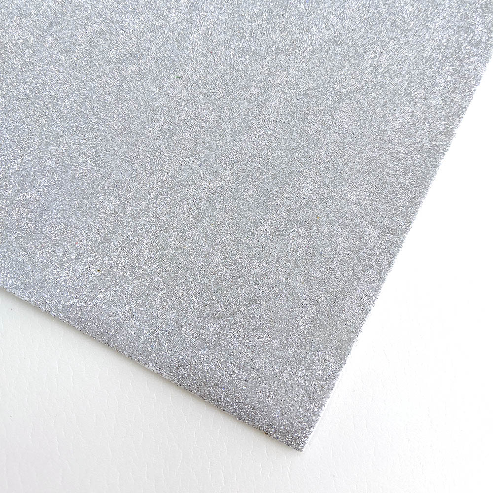 Glitter foamiran Silver 20x30cm, 2mm №016 (5 sheets) Vitau