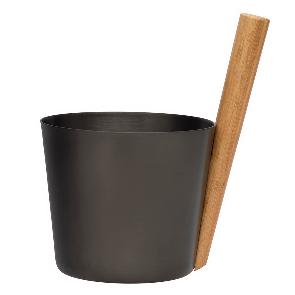 RENTO SAUNA BUCKET ALUMINIUM BROWN/BLACK (206743) - Vitau E-Shop